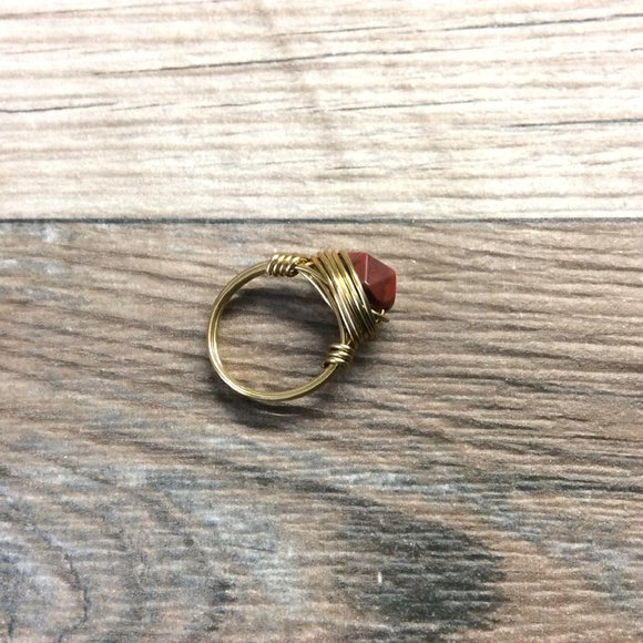Red Jasper ring - 14k gold filled, Red gemstone ring - Picture 2 of 6